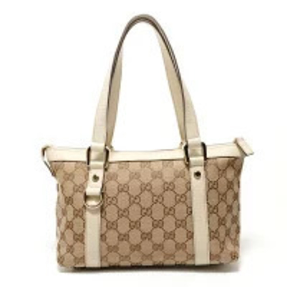 Gucci GG Canvas Shoulder Bag Brown Beige Cream